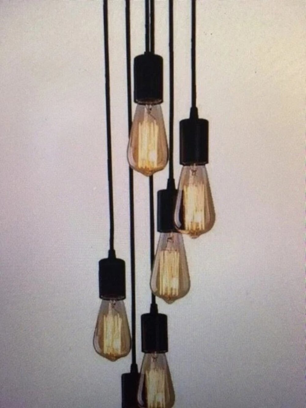 Shiwida Pendant Black Metal 8" Wide Base 6 Light Pendant